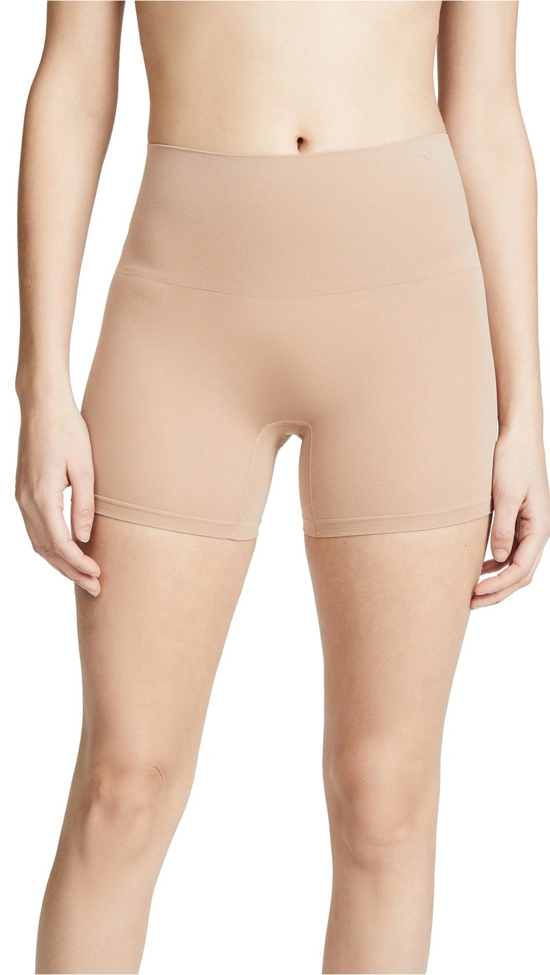 Yummie Underwear Ultralight Seamless Short Thigh Shapewear, Almond, Large-X-Large US - Image 1